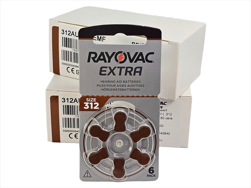 Rayovac Extra P312 (PR41, size 312) Zinc Air Hearing Aid - 120 batteries (2 box) Carousel 1