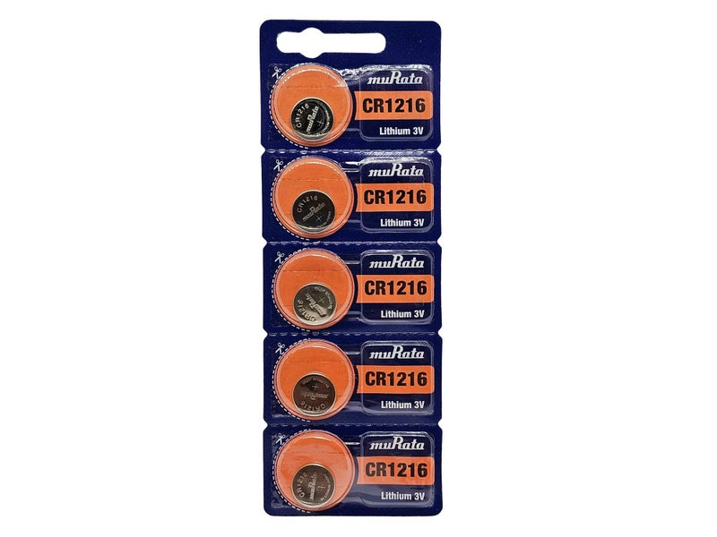 Murata CR1216 3V Lithium Coin Cell Battery - 5 Pack (B5 x 1) Carousel 1