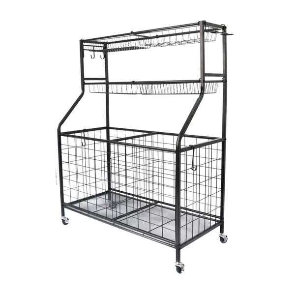 Social Hike Storage Organiser Trolley On Wheels Garage Sports Equipment Basket Carousel 1