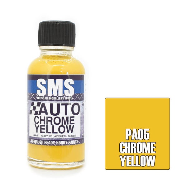 Airbrush Paint 30Ml Auto Colour Chrome Yellow Scale Modellers Supply64834849369601110