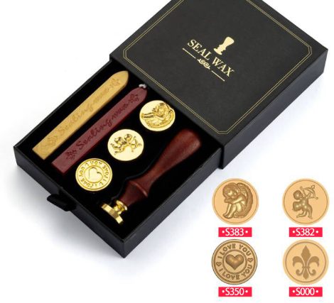 Elosung Black Box 2 Piece Retro Sealing Wax Stamp Set 11.3 X 3.6 Cm Diy Gift Kit Carousel 1