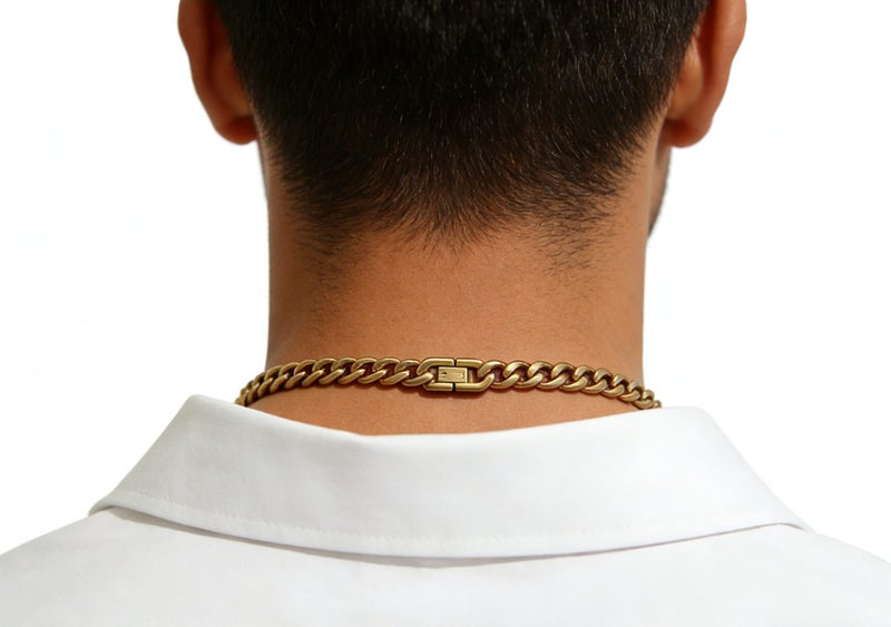 18K Gold Plated Link Chain Statement Steel Necklace 10mm NST23TY-1 Carousel 6