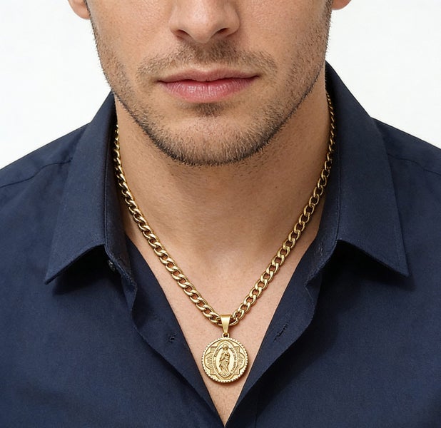 18K Gold Plated Virgin Mary Pendant Necklace Gift of Faith NSS15ZX-5 Carousel 2