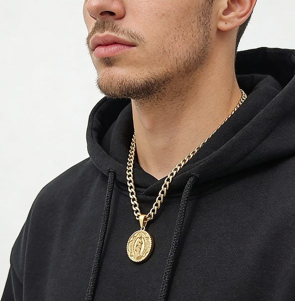 18K Gold Plated Virgin Mary Pendant Necklace Gift of Faith NSS15ZX-5 Carousel 1