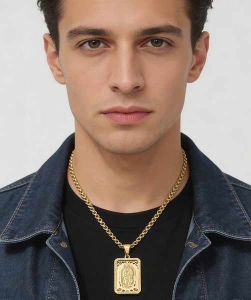 18K Gold Plated Virgin Mary Pendant Necklace Gift of Faith NSS12ZX-7 Carousel 1