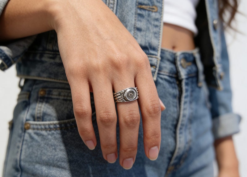 (8X Statement Rings) Men's Adjustable Rings Hip Hop Jewellery RSS49QS-15 Carousel 2