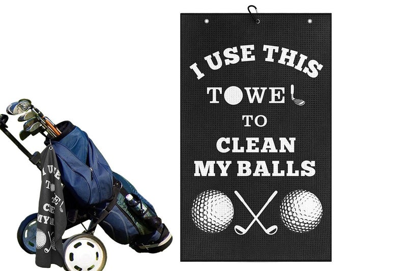 Golf Towel Cleaning Cloth With Clip For Golf Balls Clubs Bags Carousel 1