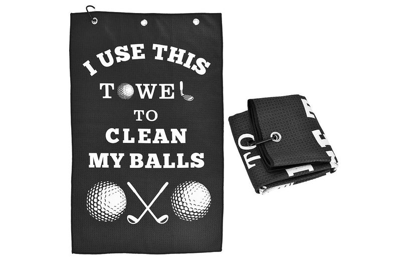 Golf Towel Cleaning Cloth With Clip For Golf Balls Clubs Bags Carousel 2