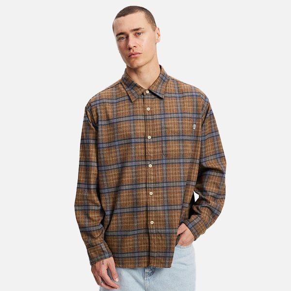 S-Double Mission Shirt - Brown Carousel 1