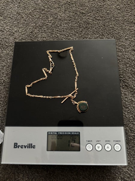 Antique 9ct Rose Gold Chain Carnelian Bloodstone Fob pendant W.J.P England Carousel 7