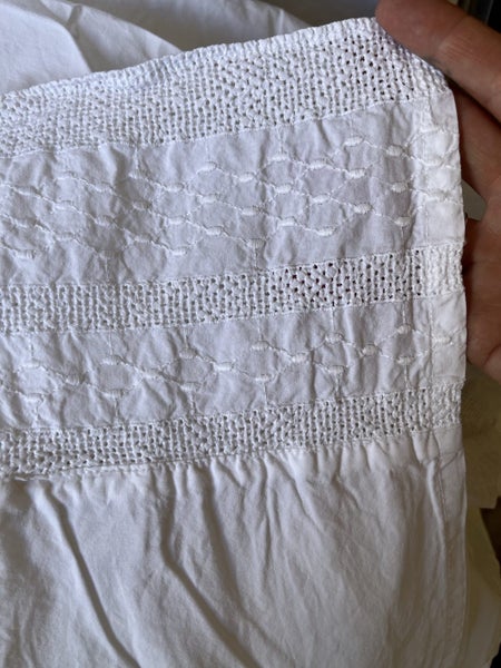 Vintage French linen single flat sheet #2 with matching euro pillowcase Carousel 1