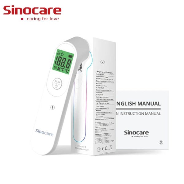 Digital Thermometer Infrared Forehead Ear Non-Contact Sinocare ELERA LCD Carousel 2