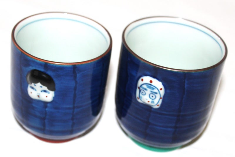 <<< JAPANESE "ARITA WARE" (2) YUNOMI CUPS >>> Carousel 12