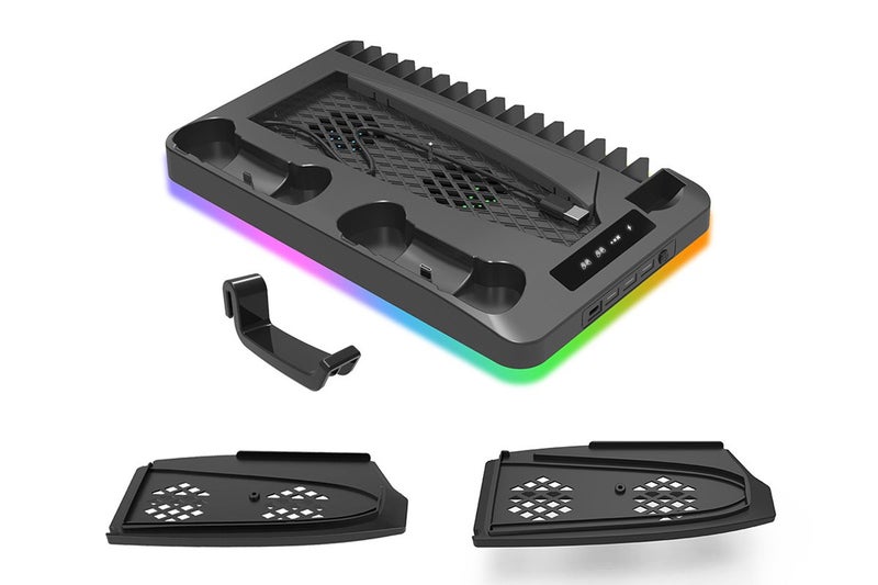 Gaming For PS5 Slim Pro Docking and Cooling Station Charger Headset Holder-Black Carousel 1