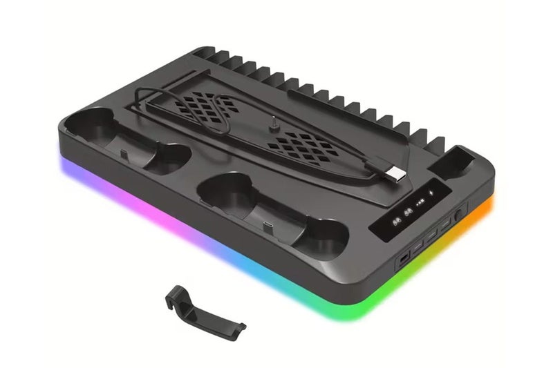 Gaming For PS5 Slim Pro Docking and Cooling Station Charger Headset Holder-Black Carousel 2