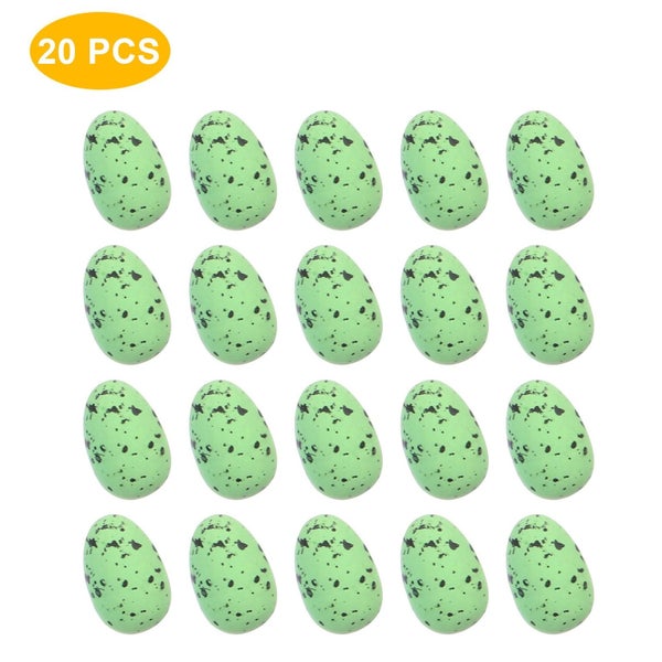 20Pcs Simulation Colorful Plastic Easter-Eggs Bright PlasticEggs Decoration Carousel 1