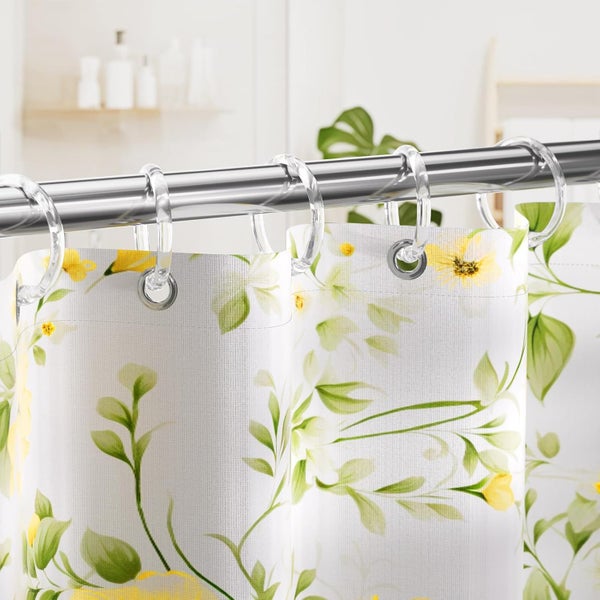 24 Pack Plastic Shower Curtain Rings Clear O Shape Hooks for Curtain and Liner Carousel 9