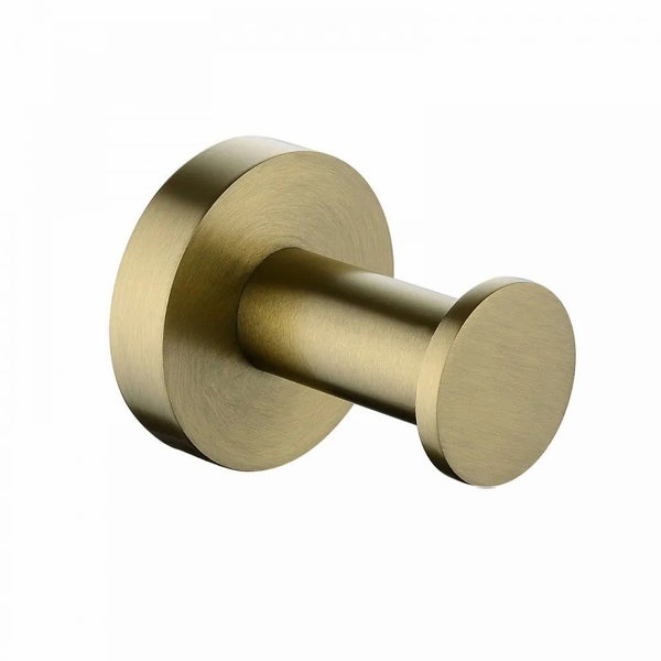 Pin Lever Round Brushed Yellow Gold Stainless Steel Robe Hook Wall Mounted Carousel 2