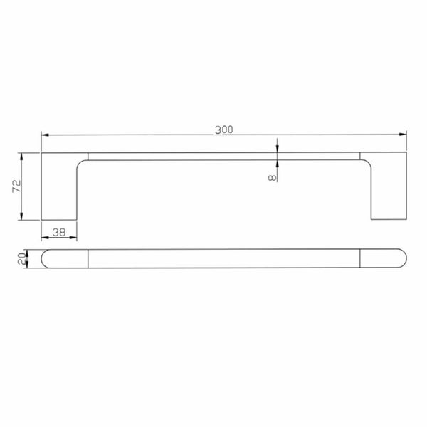 300mm Brushed Yellow Gold Towel Holder Wall Mounted Stainless Steel 304 Carousel 3