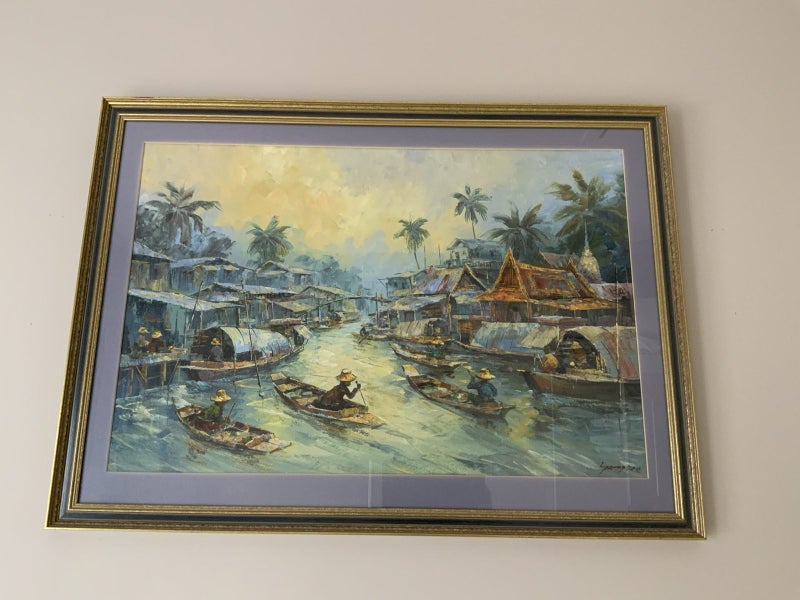 Oil painting with signature L89cm H65cm Carousel 1