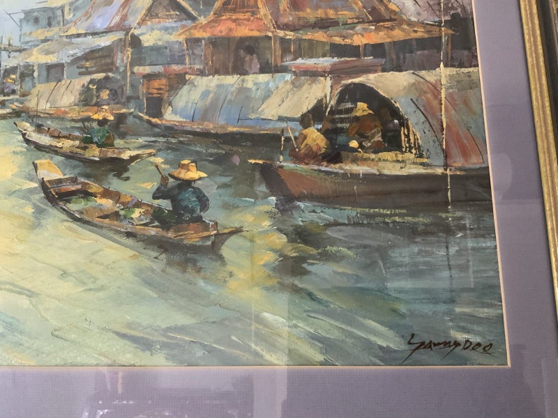 Oil painting with signature L89cm H65cm Carousel 2