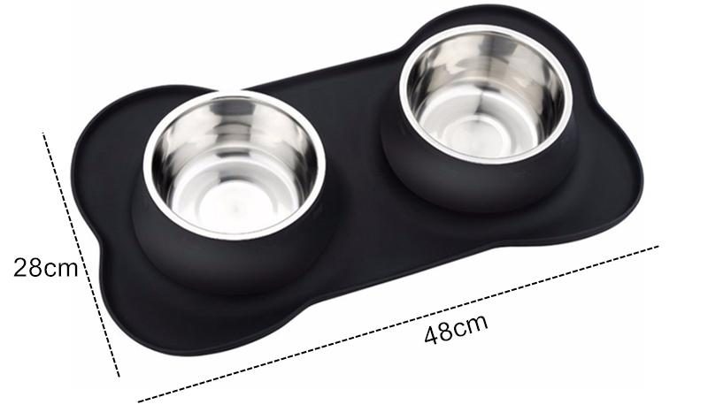 Stainless Steel Pet Bowl - with Non Spill Skid Resistant Silicone Mat Carousel 5
