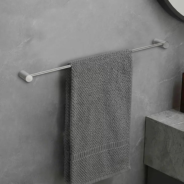 Knurled Brushed Nickel Single Towel Rack Rail 600mm Carousel 1