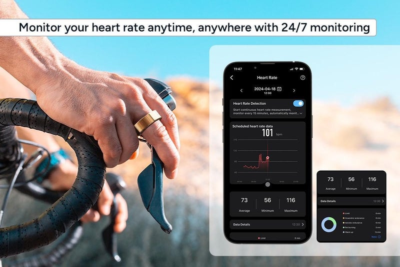 Kogan Aura Smart Ring (Rose Gold, Size 9) Carousel 5