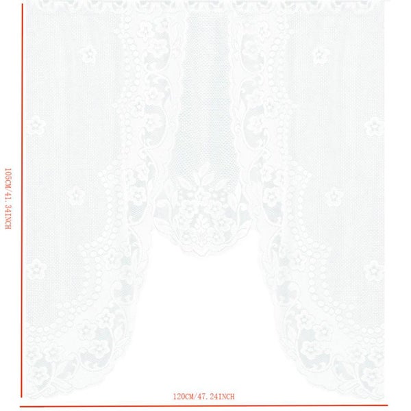 Vintage Lace Coffee Curtain - Semi-Sheer Window Curtain for Living Room, Be Carousel 3