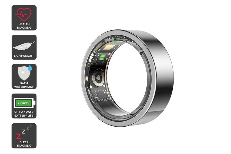 Kogan Aura Smart Ring (Silver, Size 10) Carousel 1