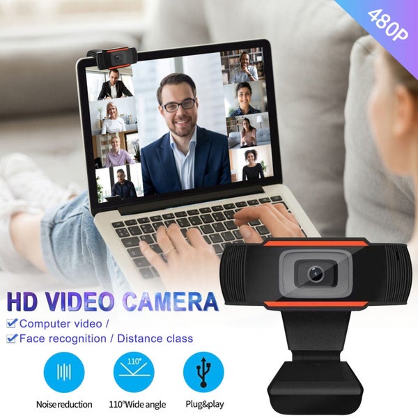 Web Camera for Desktop Computer 480P Webcam with Microphone, Manual Focus W Carousel 1