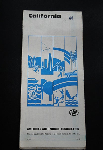 Map California 1981 AAA American Automobile Association. Carousel 1