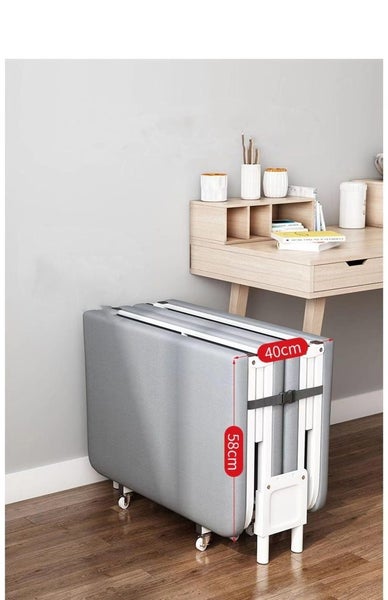 Foldable Bed, greenish grey-White, Versatile? Solved by Idiya! Carousel 2