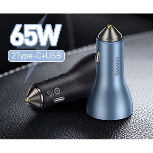 Baseus Golden Contactor Pro 65W Triple Fast Charging Car Charger - Dark Gray 1x Carousel 6