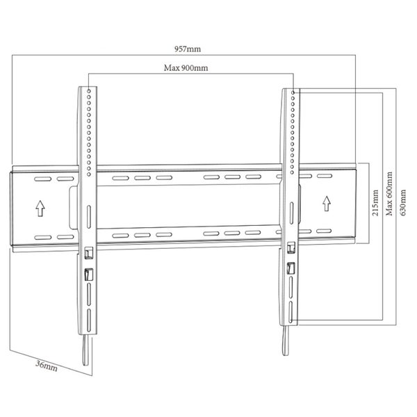 Fixed TV Wall Bracket 42" to 100" | Max. VESA - 900 x 600mm Carousel 2