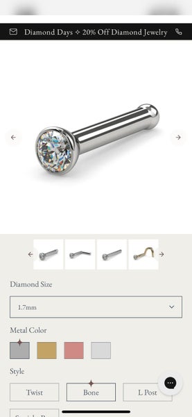 White gold diamond nose stud Carousel 1