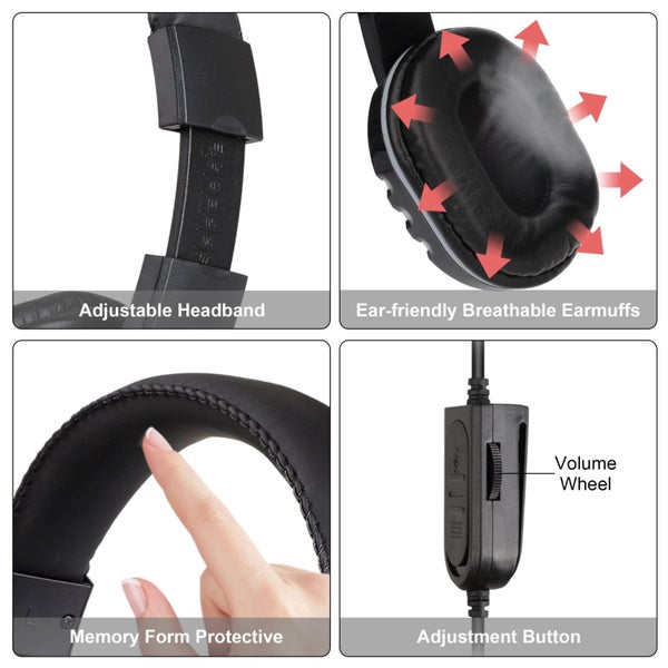 Gaming Headset with Noise Cancelling Mic, Stereo Surround Sound Gaming Head Carousel 2