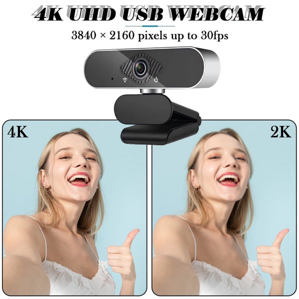 4K Auto Focus USB Webcam: Plug & Play Computer Camera with Noise-Canceling Carousel 2