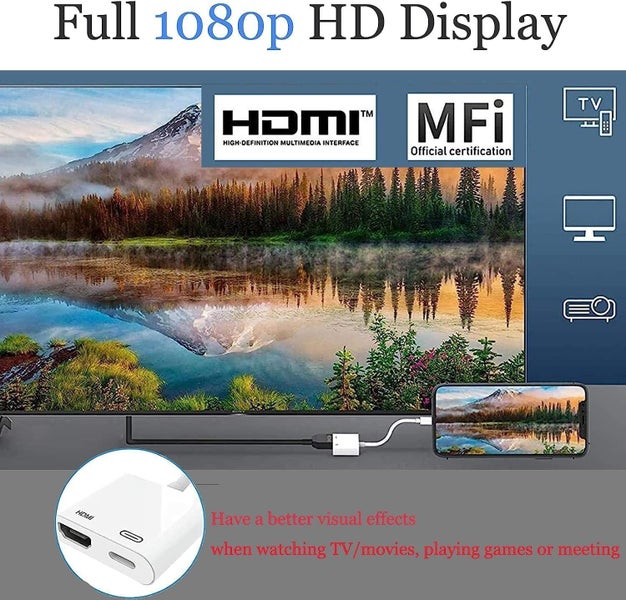 HDMI to USB C for iPhone 16/15 [MFi Certified] Type-C Digital AV Adapter 4K Carousel 2
