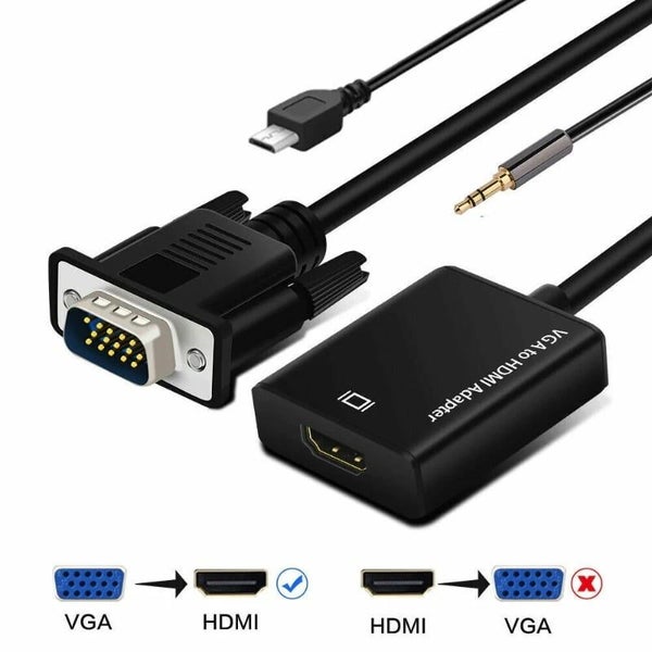 VGA To HDMI Converter 1080P HD Adapter With Audio Cable For HDTV PC Laptop Carousel 1