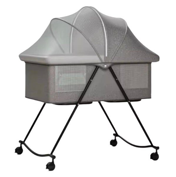 Luna Portable Compact Folding Baby Bassinet with Canopy and Locking Wheels Carousel 2