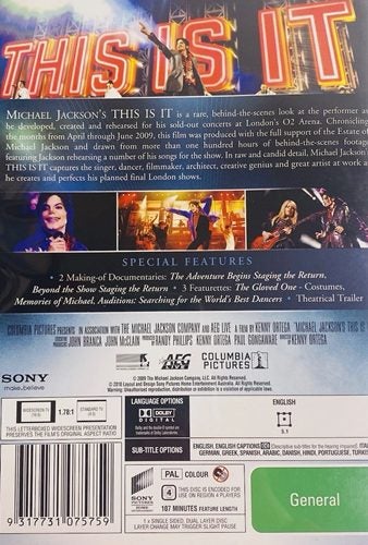 Michael Jackson's This Is It London DVD Region 4 Carousel 2