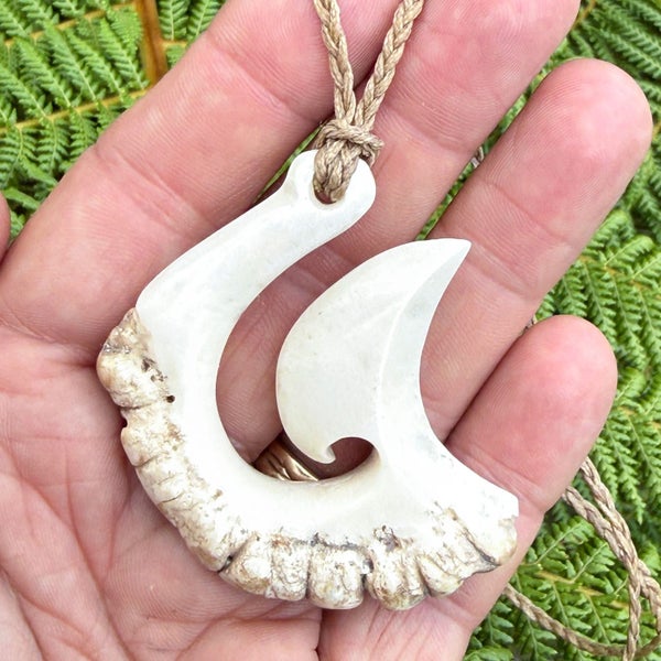 Large Deer Antler Matau Pendant by Don Campbell Carousel 1