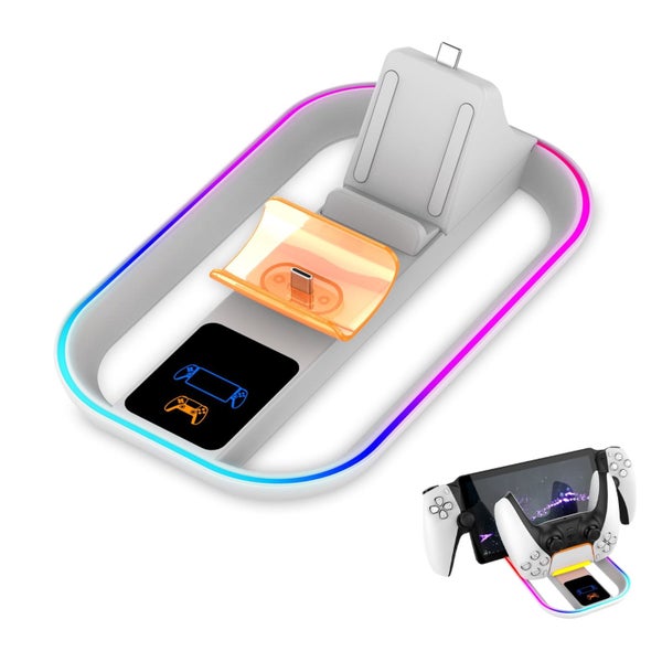 Charging Dock Fit for PlayStation Portal/PS5 Controller, Charger Station wi Carousel 1