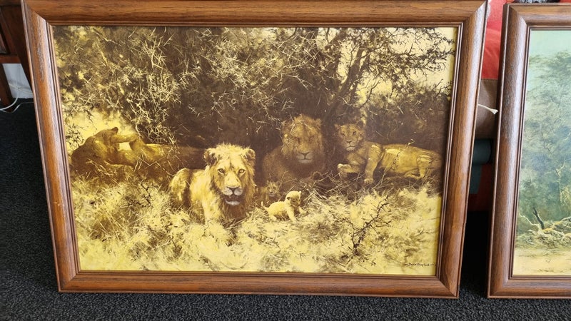 DAVID SHEPHERD ART x 2 - A Pride of Lions + Lords of the Jungle Carousel 1