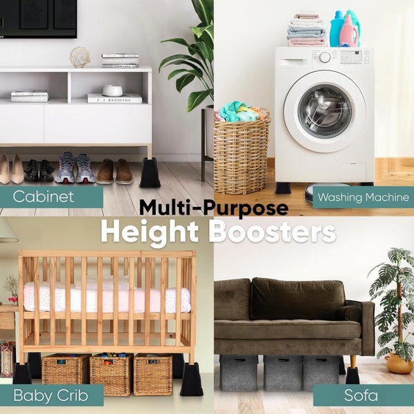 Heavy Duty Bed Risers 8 Pack, Adjustable 3, 5 & 8 Inch Stackable Furniture Carousel 2