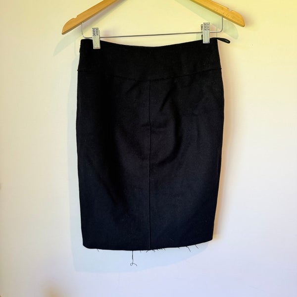 Acne Size 34 Black Wool Pencil Skirt Carousel 5