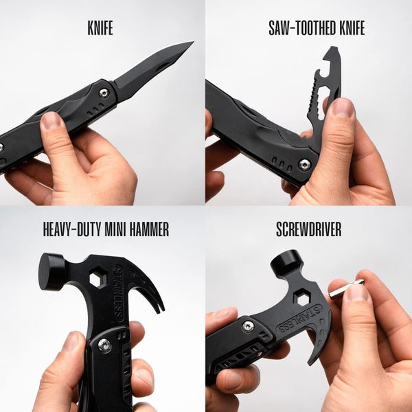 Durable Outdoor 12-In-1 Stainless Steel Camping Hammer Multitool For Surviv Carousel 9