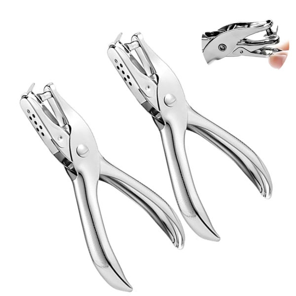 2 PCS Hole Punch,1/4 Inch Single Hole Puncher with 6-Sheet Capacity,Durable Carousel 1