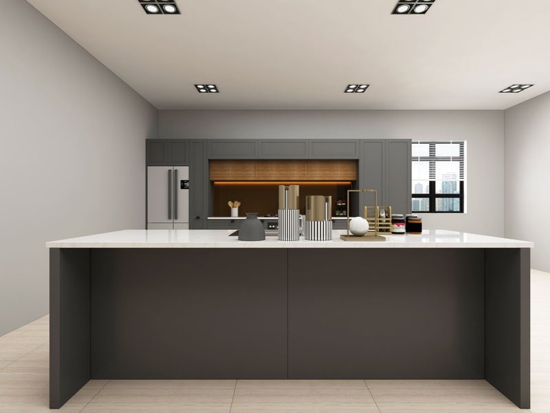 Complete Shaker style kitchen cabinets and Engineered stone Benchtops (GREY) Carousel 2